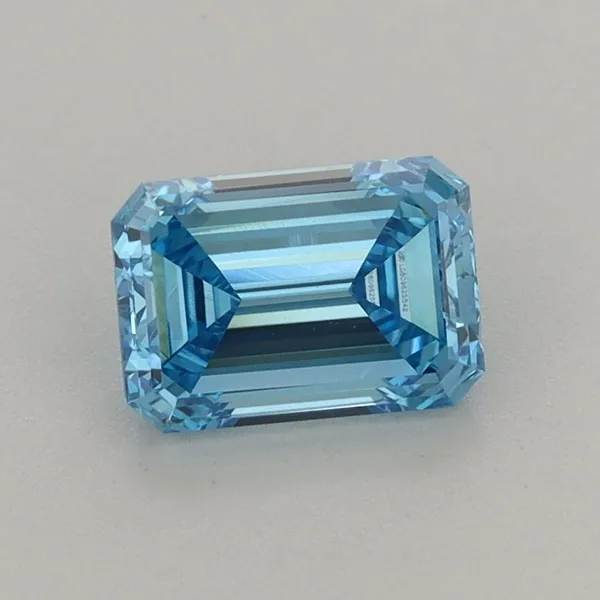 1.1ct EMERALD Fancy Vivid Blue VVS2 Coloured Lab diamond