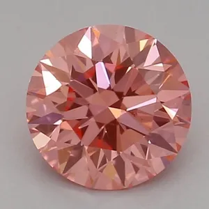 0.52ct ROUND Fancy Vivid Pink VS1 Coloured Lab diamond