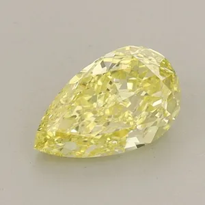 0.71ct PEAR Fancy Vivid Yellow VS1 Coloured Lab diamond
