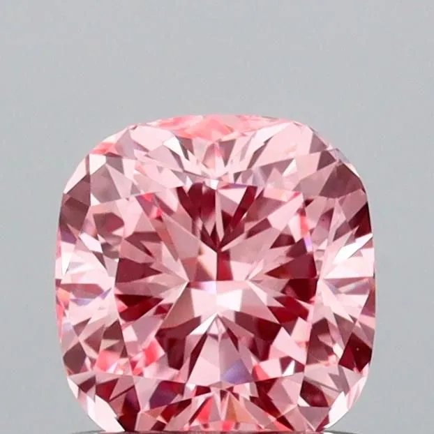 0.75ct CUSHION Fancy Vivid Pink VVS2 Coloured Lab diamond