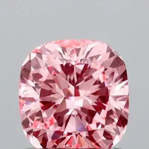 0.75ct CUSHION Fancy Vivid Pink VVS2 Coloured Lab diamond