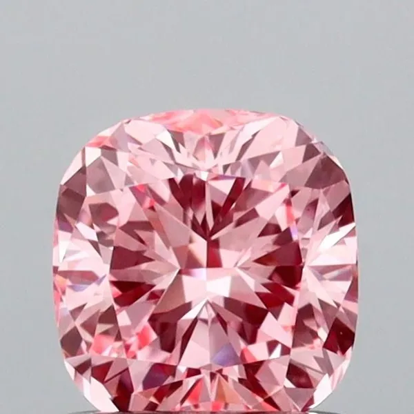 0.75ct CUSHION Fancy Vivid Pink VVS2 Coloured Lab diamond