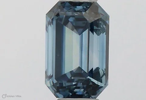 0.51ct EMERALD Fancy Vivid Blue VS1 Coloured Lab diamond