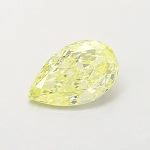 0.68ct PEAR Fancy Yellow VS1 Coloured Lab diamond