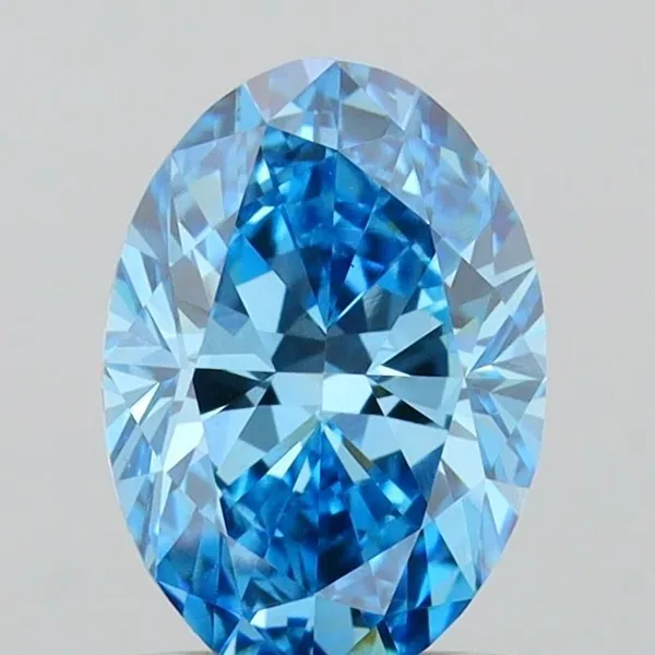 1.05ct OVAL Fancy Vivid Blue VVS2 Coloured Lab diamond