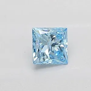 0.49ct PRINCESS Fancy Vivid Blue VS1 Coloured Lab diamond