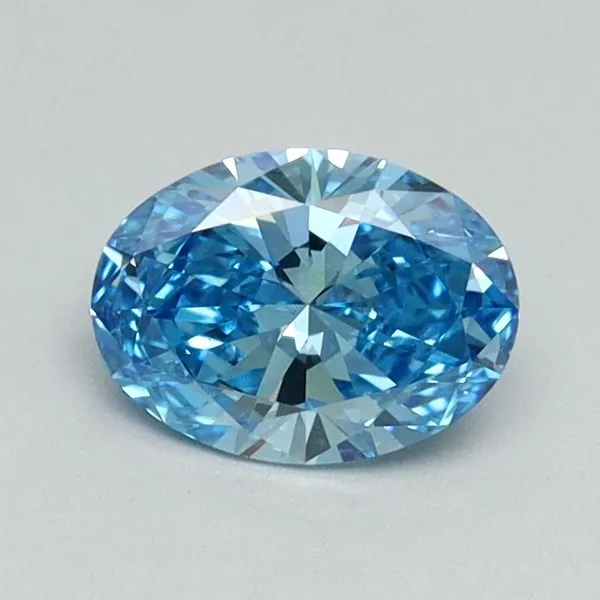 0.6ct OVAL Fancy Vivid Blue VS1 Coloured Lab diamond