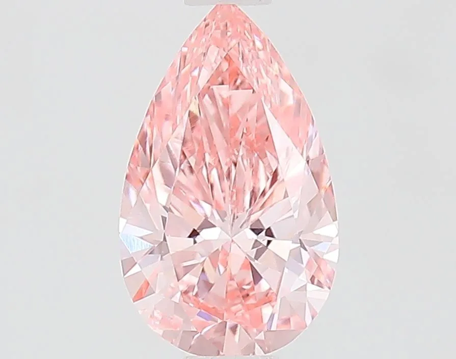0.85ct PEAR Fancy Vivid Pink VVS2 Coloured Lab diamond