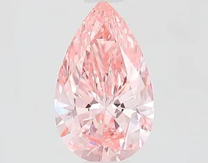 0.85ct PEAR Fancy Vivid Pink VVS2 Coloured Lab diamond