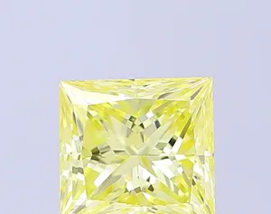 1.03ct PRINCESS Fancy Yellow VS1 Coloured Lab diamond