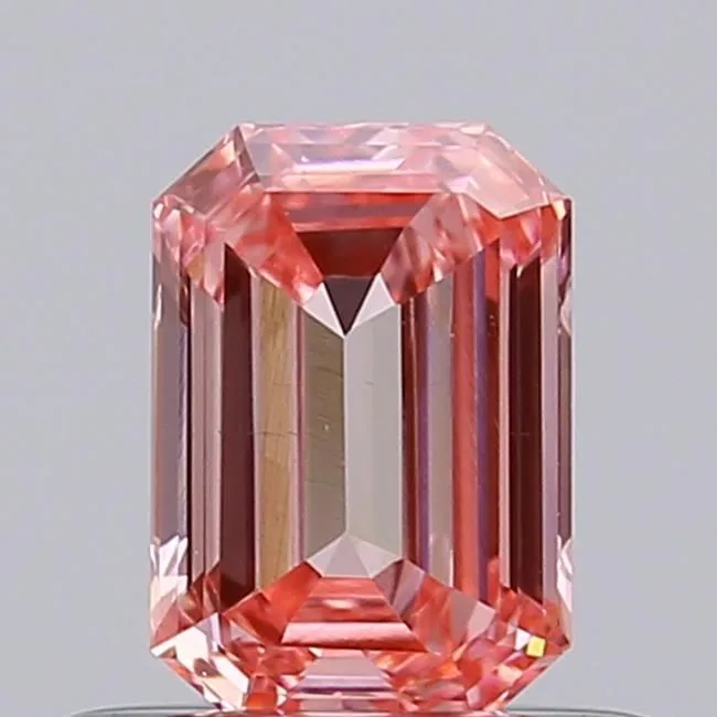 0.42ct EMERALD Fancy Vivid Pink VS1 Coloured Lab diamond