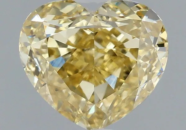 1.52ct HEART Fancy Yellow VS1 Coloured Lab diamond