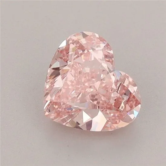 0.96ct HEART Fancy Vivid Pink VS1 Coloured Lab diamond