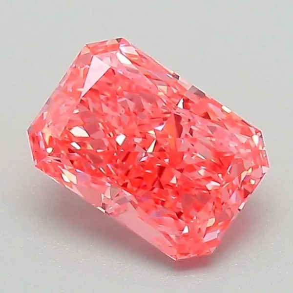1.11ct RADIANT Fancy Vivid Pink VVS2 Coloured Lab diamond