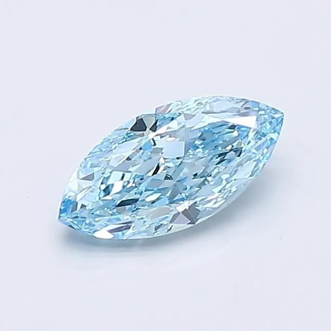 0.72ct MARQUISE Fancy Vivid Blue VVS2 Coloured Lab diamond