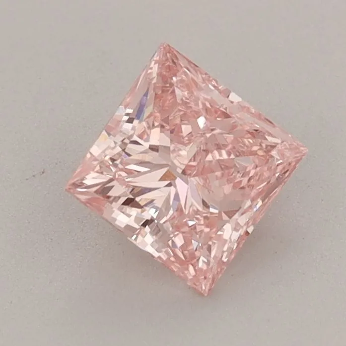 0.75ct PRINCESS Fancy Vivid Pink VS1 Coloured Lab diamond