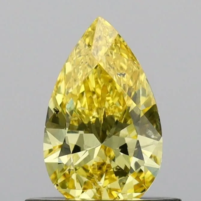 0.55ct PEAR Fancy Vivid Yellow SI1 Coloured Lab diamond