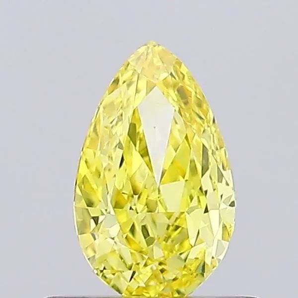 0.52ct PEAR Fancy Vivid Yellow VVS2 Coloured Lab diamond