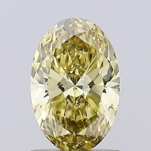 0.88ct OVAL Fancy Intense Yellow VS1 Coloured Lab diamond