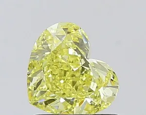 0.95ct HEART Fancy Intense Yellow VVS2 Coloured Lab diamond