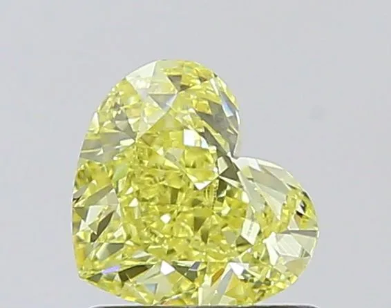 0.95ct HEART Fancy Intense Yellow VVS2 Coloured Lab diamond