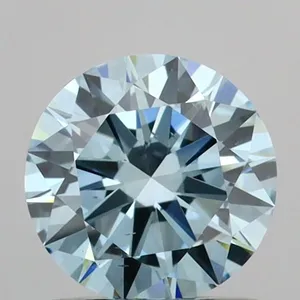 0.9ct ROUND Fancy Vivid Blue VS2 Coloured Lab diamond