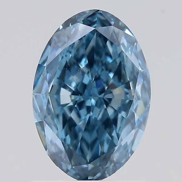 1.2ct OVAL Fancy Vivid Blue VS2 Coloured Lab diamond