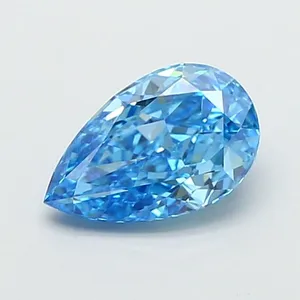 0.92ct PEAR Fancy Vivid Blue VS1 Coloured Lab diamond
