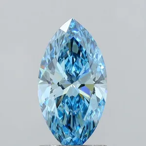 1.53ct MARQUISE Fancy Vivid Blue VS1 Coloured Lab diamond