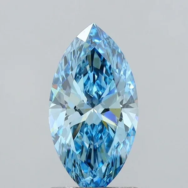 1.53ct MARQUISE Fancy Vivid Blue VS1 Coloured Lab diamond