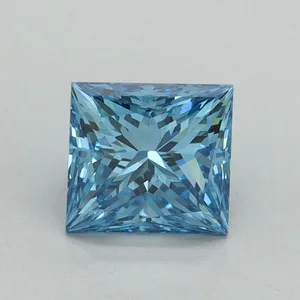 1.68ct PRINCESS Fancy Vivid Blue VS1 Coloured Lab diamond