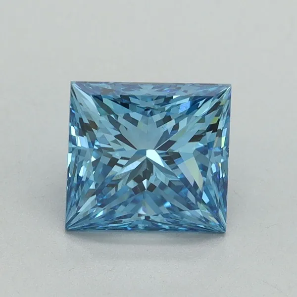 1.68ct PRINCESS Fancy Vivid Blue VS1 Coloured Lab diamond
