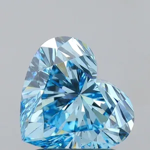 1.59ct HEART Fancy Vivid Blue VS2 Coloured Lab diamond