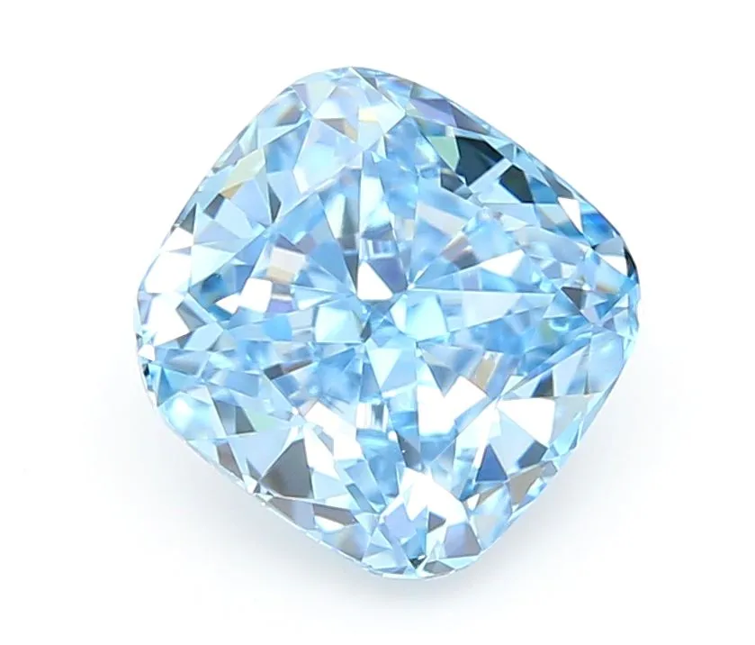 1.08ct CUSHION Fancy Vivid Blue VVS2 Coloured Lab diamond