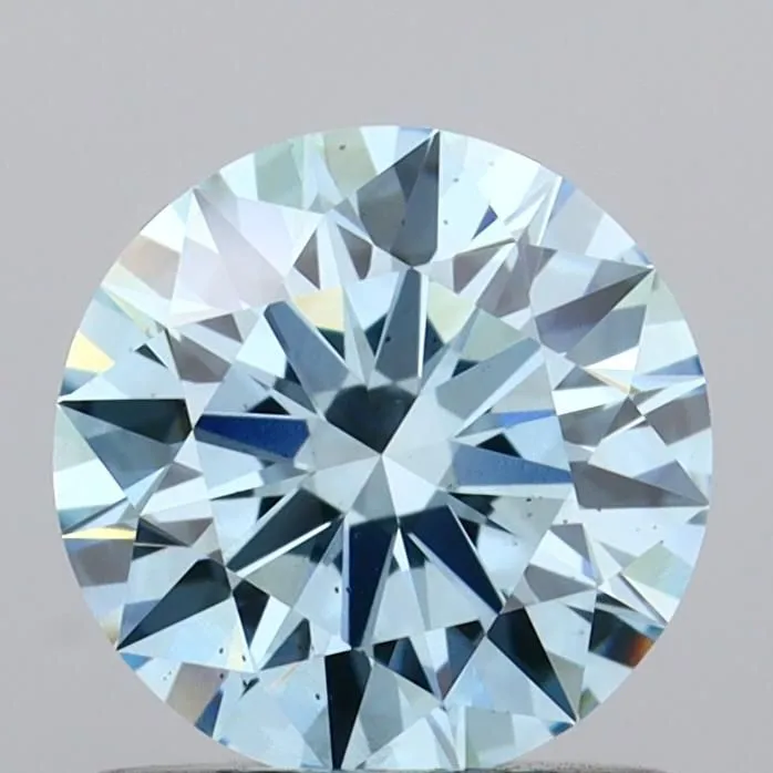 0.93ct ROUND Fancy Vivid Blue VS2 Coloured Lab diamond