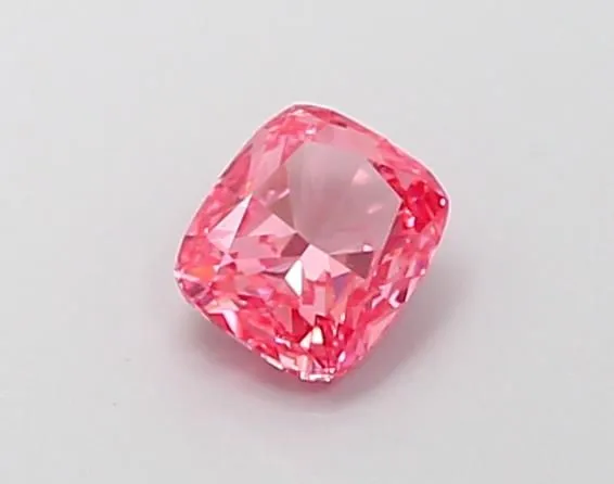 0.51ct CUSHION Fancy Vivid Pink VS1 Coloured Lab diamond