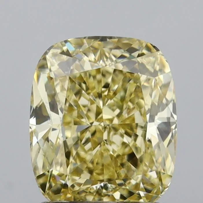 1.41ct CUSHION Fancy Light Yellow VS1 Coloured Lab diamond