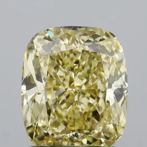 1.41ct CUSHION Fancy Light Yellow VS1 Coloured Lab diamond