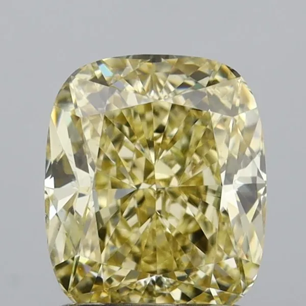 1.41ct CUSHION Fancy Light Yellow VS1 Coloured Lab diamond