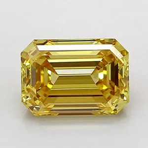 1.29ct EMERALD Fancy Intense Yellow VVS2 Coloured Lab diamond