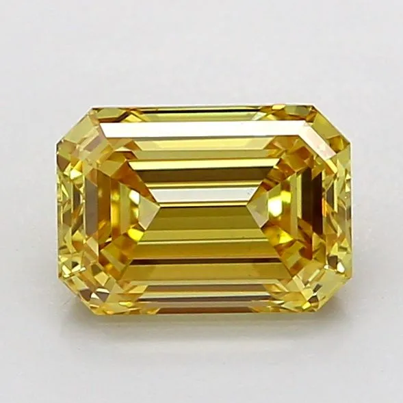 1.29ct EMERALD Fancy Intense Yellow VVS2 Coloured Lab diamond
