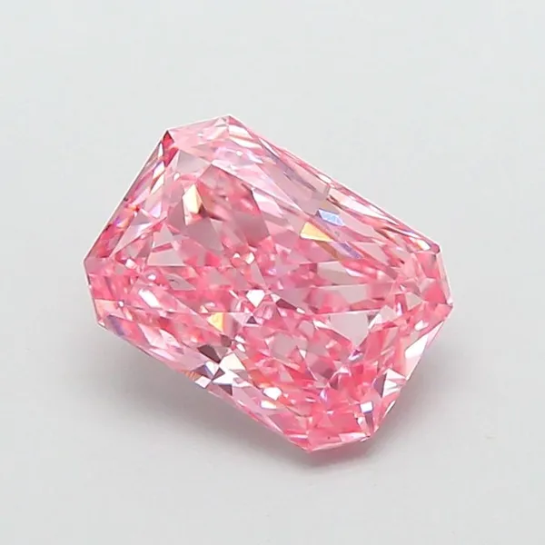 1.4ct RADIANT Fancy Vivid Pink VS1 Coloured Lab diamond