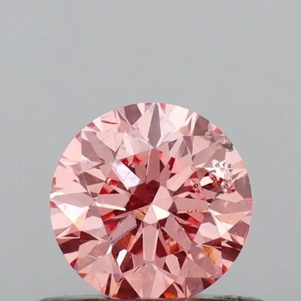 0.44ct ROUND Fancy Vivid Pink SI2 Coloured Lab diamond