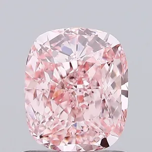 0.89ct CUSHION Fancy Vivid Pink VS1 Coloured Lab diamond