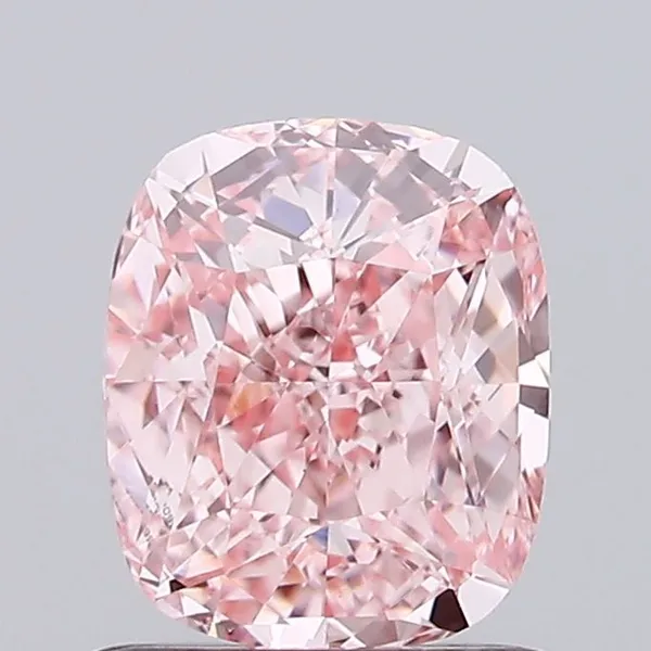0.89ct CUSHION Fancy Vivid Pink VS1 Coloured Lab diamond