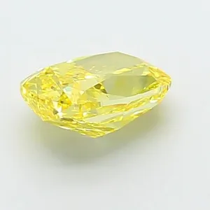 1.31ct CUSHION Fancy Vivid Yellow VVS2 Coloured Lab diamond