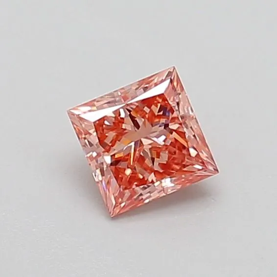 0.38ct PRINCESS Fancy Vivid Pink VS2 Coloured Lab diamond