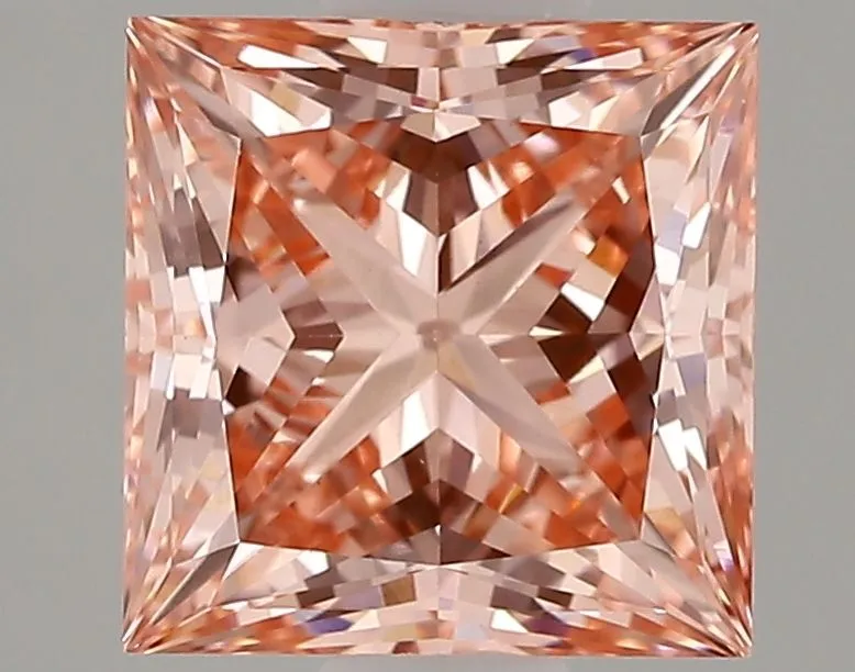 1.97ct PRINCESS Fancy Vivid Pink VVS2 Coloured Lab diamond