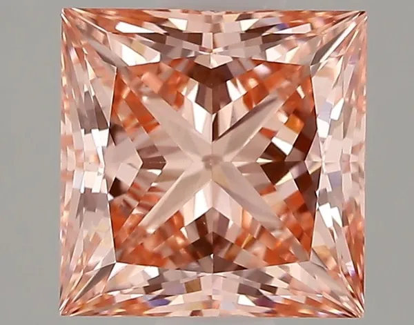 1.97ct PRINCESS Fancy Vivid Pink VVS2 Coloured Lab diamond
