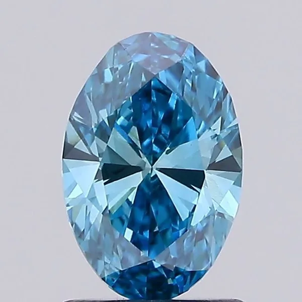 1.04ct OVAL Fancy Vivid Blue VS1 Coloured Lab diamond